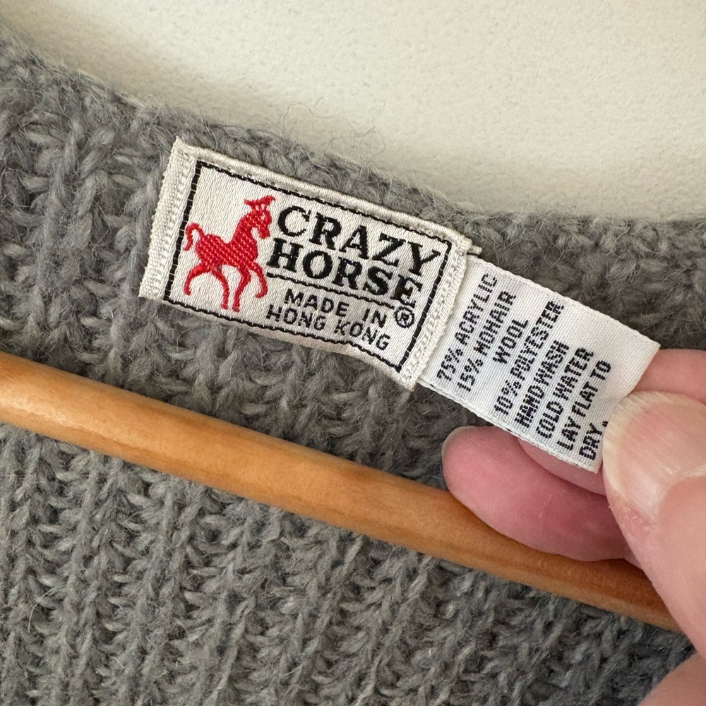 Crazy Horse Vintage Angora Blend Chunky Knit Sweater Vest. Possible Medium. - Picture 3 of 8